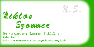 miklos szommer business card